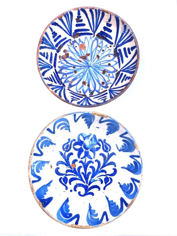 DUE ANTICHI BACILI DIPINTI. SPAGNA XIX SECOLO