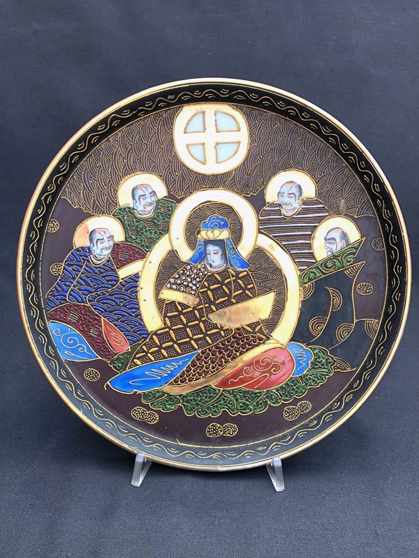 PIATTO GIAPPONESE CON FANCIULLA E DIGNITARI