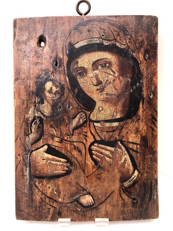 ANTICA ICONA, MADONNA CON BAMBINO