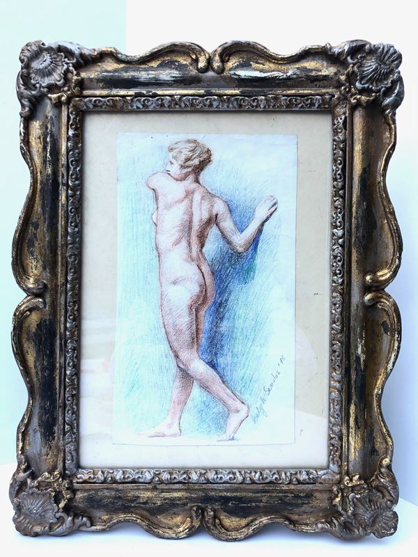 AUTORE NON IDENTIFICATO, PASTELLO IN CORNICE FIRMATO E DATATO (19)15