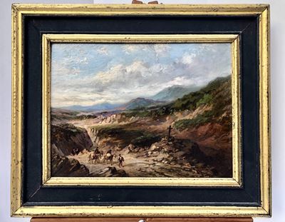 Pittore del XIX Secolo, Paesaggio con Viandanti