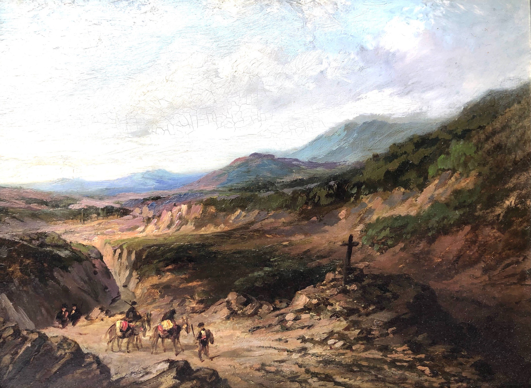 Pittore del XIX Secolo, Paesaggio con Viandanti