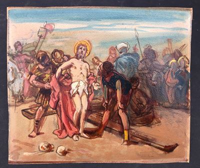 Enrico Gamba (1831-1883). Bozzetto per la X Stazione della Via Crucis della Chiesa di San Gioacch...
