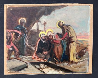 Enrico Gamba (1831-1883). Bozzetto per XIV Stazione della Via Crucis della Chiesa di San Gioacchi...