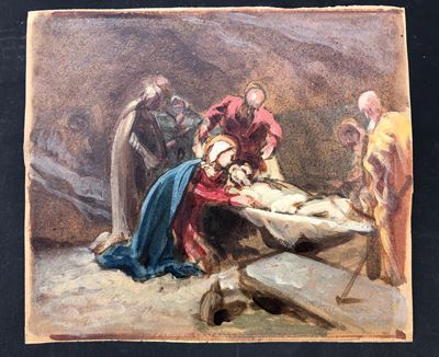 Enrico Gamba (1831-1883). Bozzetto per la XIV Stazione della Via Crucis della Chiesa di San Gioac...