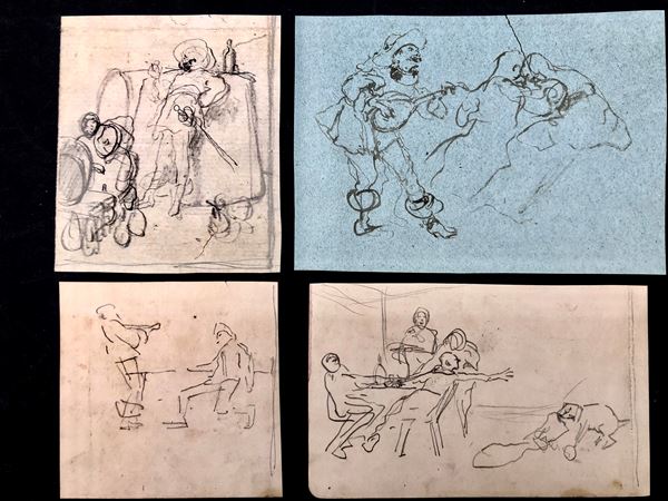 FRANCESCO VINEA (1845- 1902). 11 CARTE CON 15 STUDI