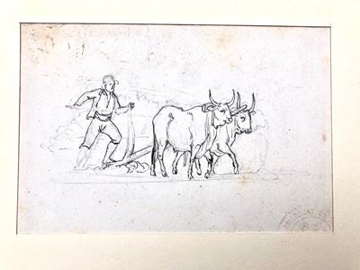 Pittori Italiani, XIX Secolo, 1 Disegno e 1 Acquerello