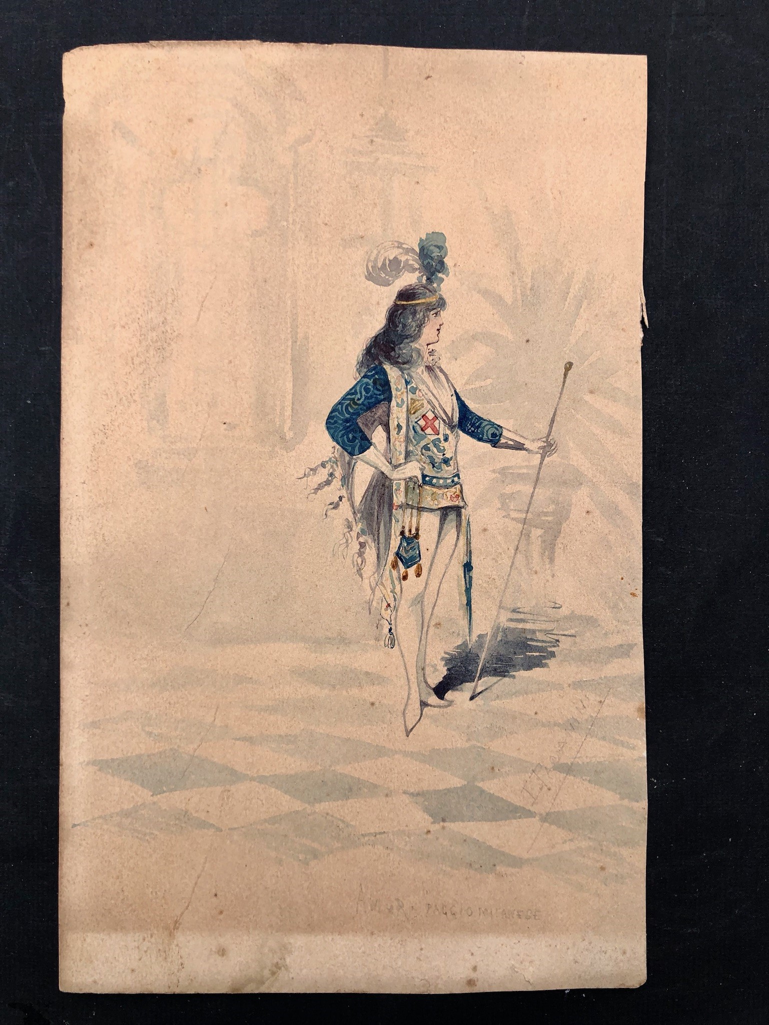 Pittori Italiani, XIX Secolo, 1 Disegno e 1 Acquerello