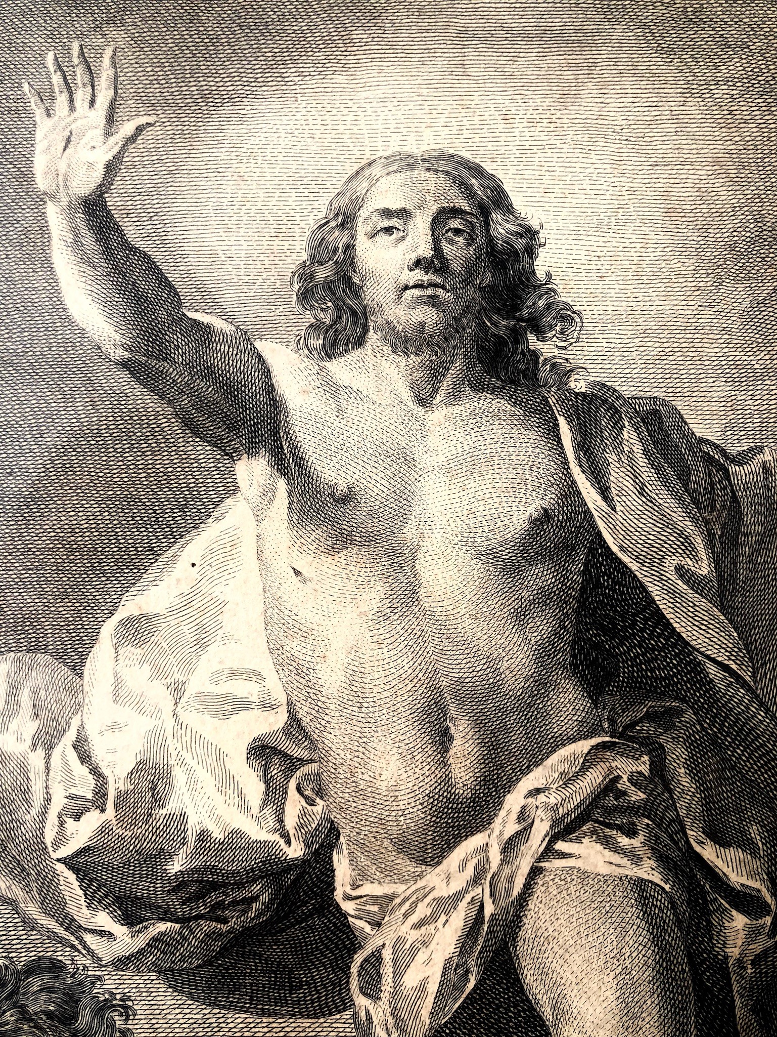 Da Charles Van Loo (1705 -1765). Bel Bulino in Cornice Antica la Resurrezione