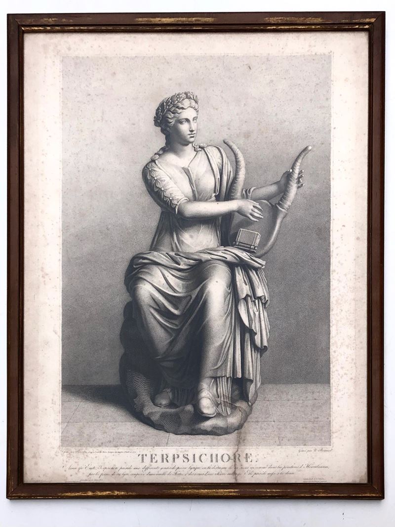 TERPSICHORE, GRANDE INCISIONE NEOCLASSICA, 1800 - 1810 ca  - Asta Art & Trouvailles. Oltre 200 lotti ad offerta libera - Cambi Casa d'Aste