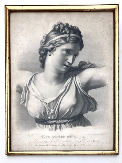 Tete D’etude D’hersilie, Grande Incisione Neoclassica da David