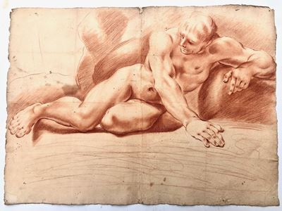 Grande Sanguigna Neoclassica, Nudo Maschile Sdraiato