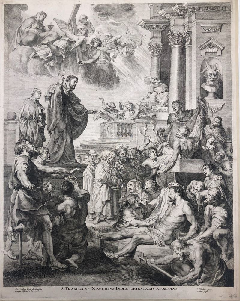 DA PETER PAUIL RUBENS (1577-1640), GRANDE E FRESCA STAMPA Miracolo di San Francesco Saverio  - Asta Art & Trouvailles. Oltre 200 lotti ad offerta libera - Cambi Casa d'Aste