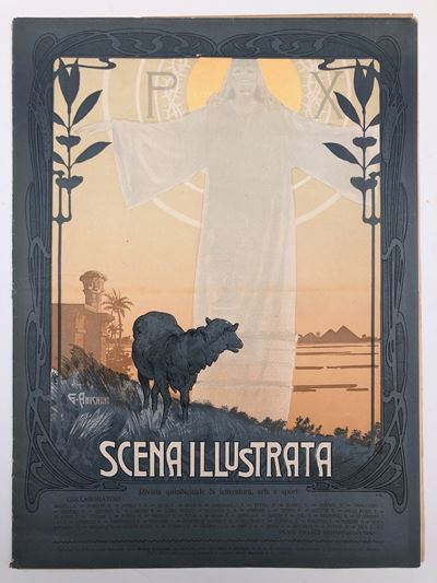 2 Numeri di Scena Illustrata, Liberty, uno con Copertina di Ezio Anichini