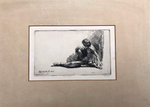 REMBRANDT van RIJN, NUDO DISTESO, HELIOGRAVURE