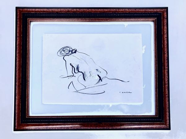 CARLO SCARPA, STUDIO DI NUDO VISTO DI SCHIENA