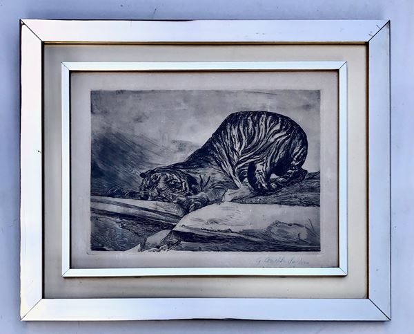 GIULIO ARISTIDE SARTORIO (1860-1932), TIGRE, INCISIONE FIRMATA
