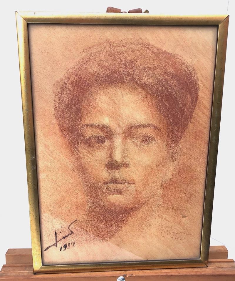 FIRMA NON DECIFRATA, 1930 ca.  - sanguigna - Asta Art & Trouvailles. Oltre 200 lotti ad offerta libera - Cambi Casa d'Aste