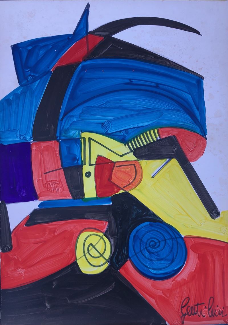 Aldo Gentilini : Composizione astratta  - tecnica mista su cartone - Asta Art & Trouvailles. Oltre 200 lotti ad offerta libera - Cambi Casa d'Aste