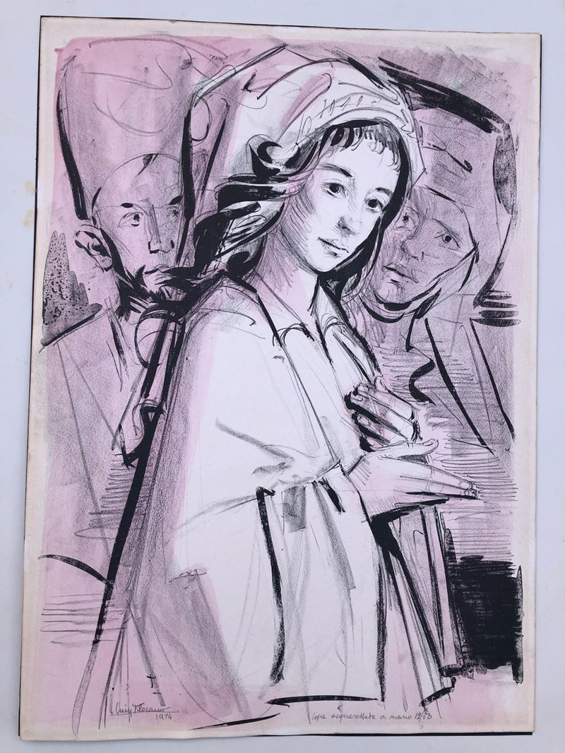 LUIGI FILOCAMO (1906-1988), MULTIPLO ACQUARELLATO A MANO DALL’AUTORE  - Asta Art & Trouvailles. Oltre 200 lotti ad offerta libera - Cambi Casa d'Aste