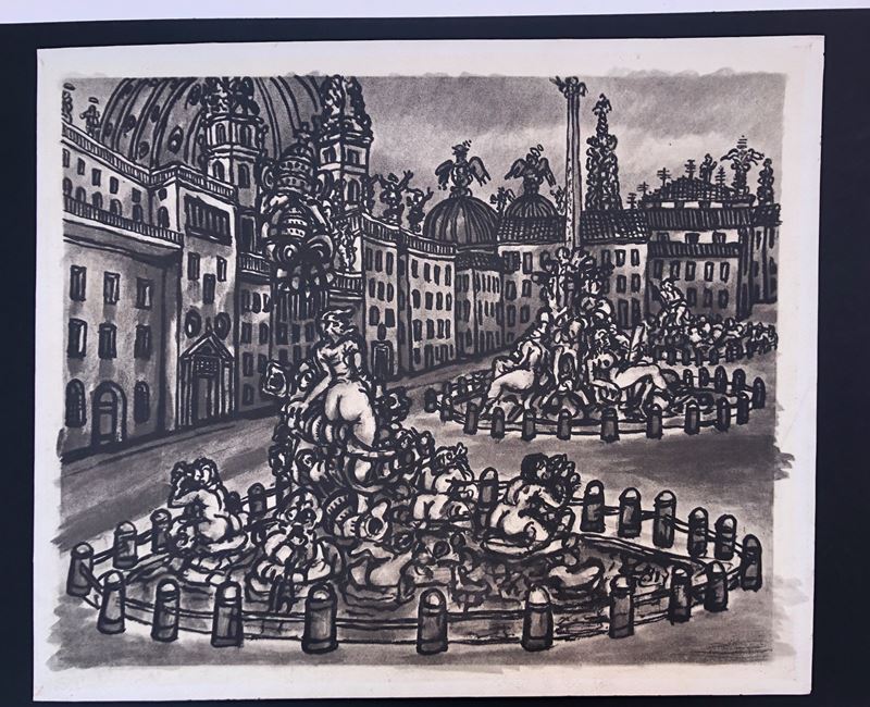 TONO ZANCANARO (1906-1985) PIAZZA NAVONA, 1966  - Asta Art & Trouvailles. Oltre 200 lotti ad offerta libera - Cambi Casa d'Aste