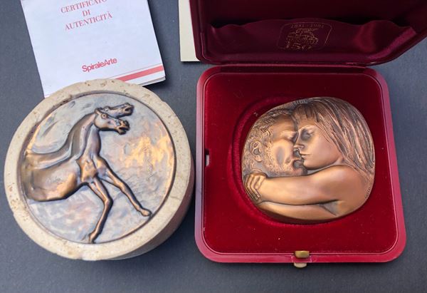 BRUNO CASSINARI / EMILIO GRECO UN FERMACARTE E UNA MEDAGLIA