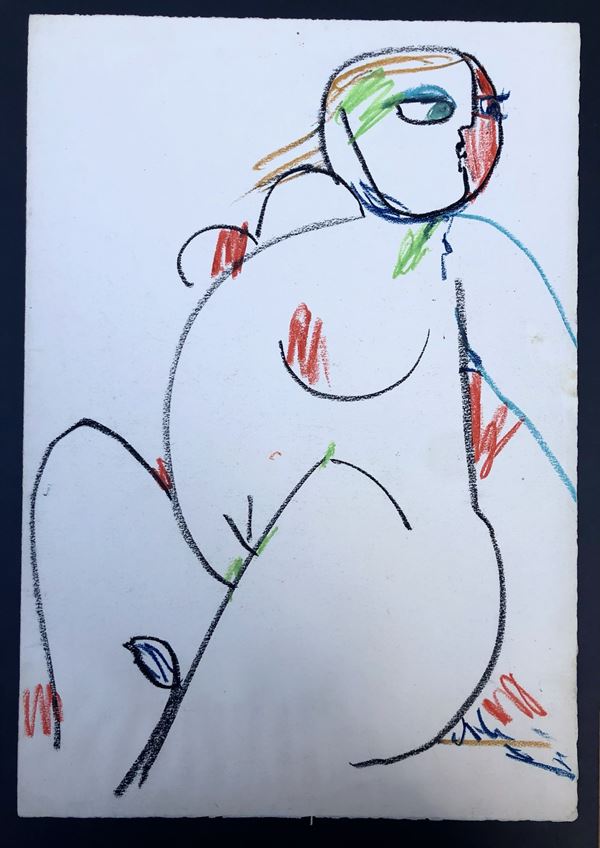 FRANZ MARANGOLO (Milano 1912 -1995), NUDO, FIRMATO E DATATO 1960, cm 35 x 51