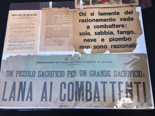 UN GRUPPO DI RARE CARTE DEL VENTENNIO