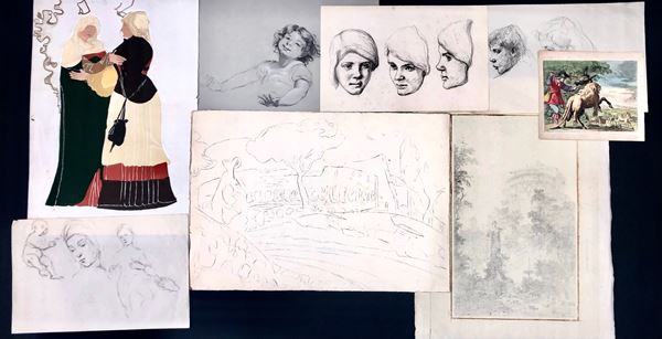 SEI DISEGNI E UN’ANTICA STAMPA,