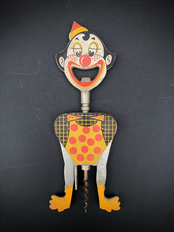CARLO GEMELLI, CAVATAPPI CLOWN 1950 ca., H cm 27