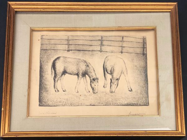 AUTORE ITALIANO, 1930 Ca. Cavalli al Pascolo