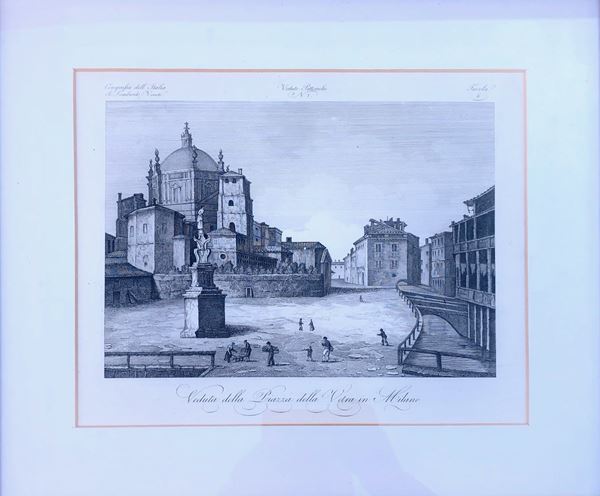 MILANO 4 VEDUTE DEL XIX SECOLO, IN CORNICE