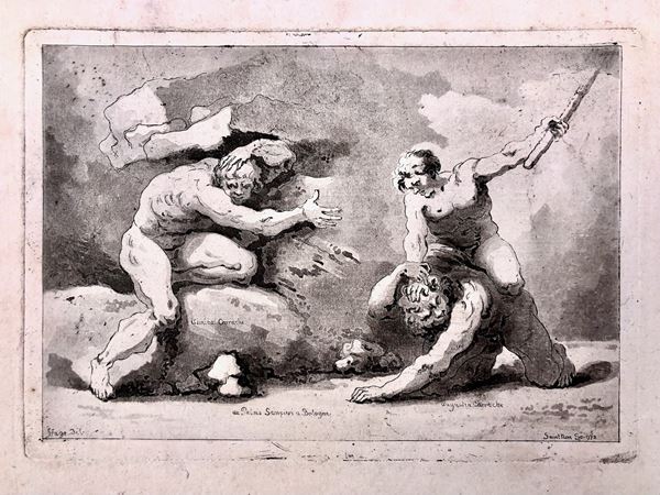 JEAN CLAUDE DE SAINT NON (1727 – 1791) 2 INCISIONI 1772,  cm 20 x 14,3