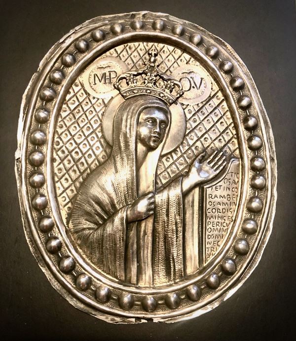 ICONA IN ARGENTO SBALZATO. XIX SECOLO, GR.92