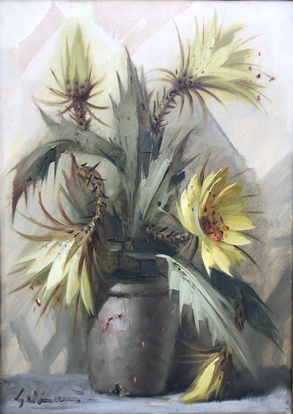 BEPPE GRIMANI (1911 -1998), OLIO SU TELA CACTUS