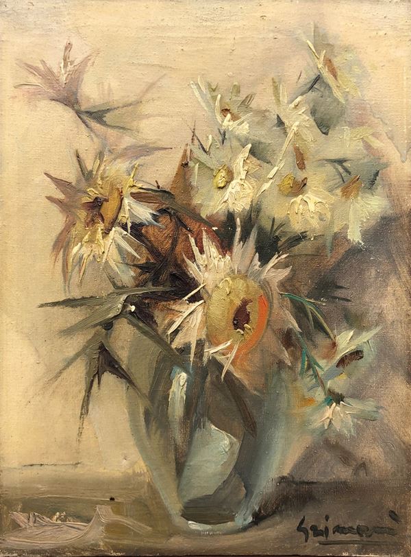 BEPPE GRIMANI (1911 -1998), OLIO SU TELA CACTUS