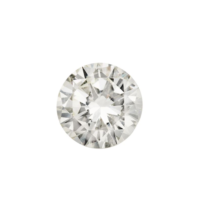 Brilliant-cut diamond weighing 3.48 carats, color Q-R, clarity VS1, fluorescence none. Gemmological Report R.A.G. Torino n. DV24138  - Auction Fine Jewellery - Cambi Casa d'Aste