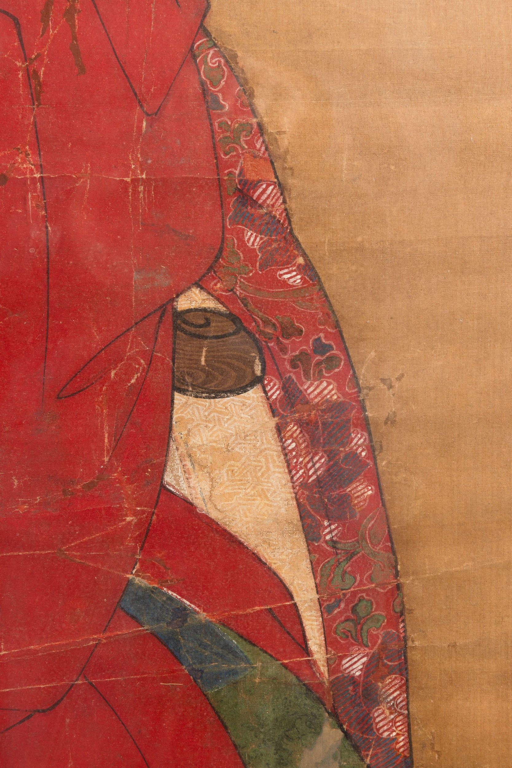Dipinto su Seta Raffigurante Nobildonna con Colomba, Cina, Dinastia Qing, XVIII Secolo