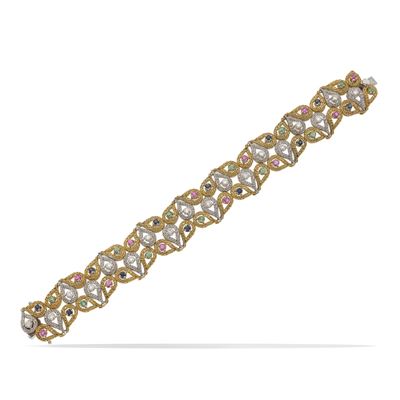 Bracciale con Diamanti, Zaffiri, Smeraldi e Rubini