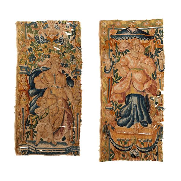 Frammenti di bordura di un arazzo XVIII secolo
