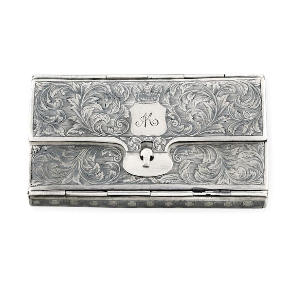 Probabile manifattura dell’Europa orientale, XIX secolo, apparentemente privo di punzoni Portabiglietti