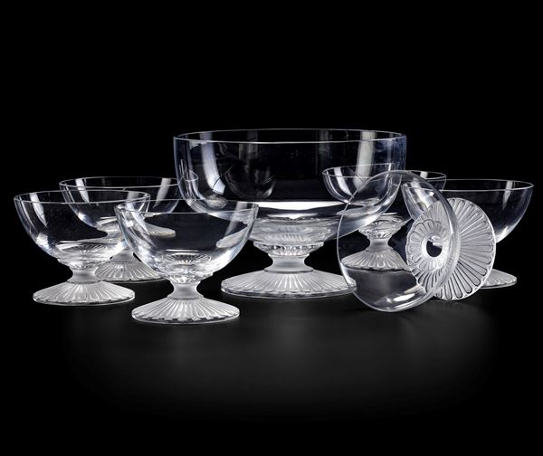 Servizio da dessert “Elvire” Francia, Manifattura Lalique, XX secolo Modello di Marie-Claude Lalique (1935-2003) 