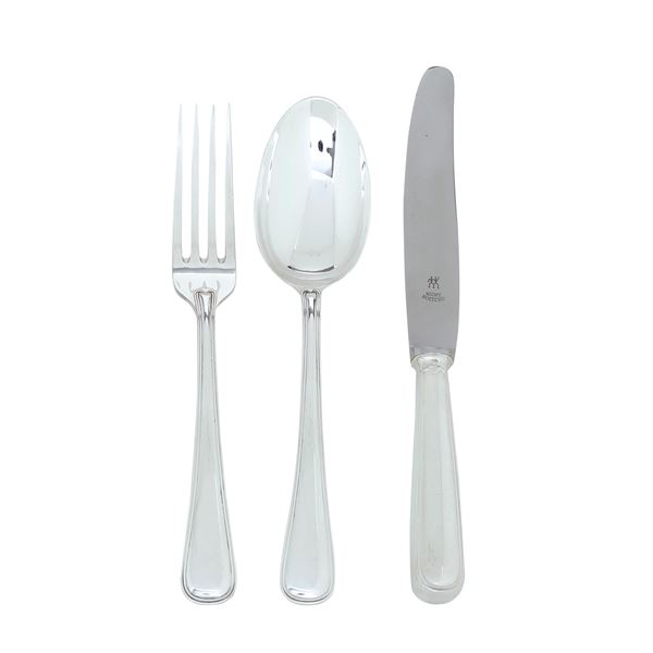 Servizio di posate. Argenteria italiana del XX secolo, argentiere Clementi, Bologna