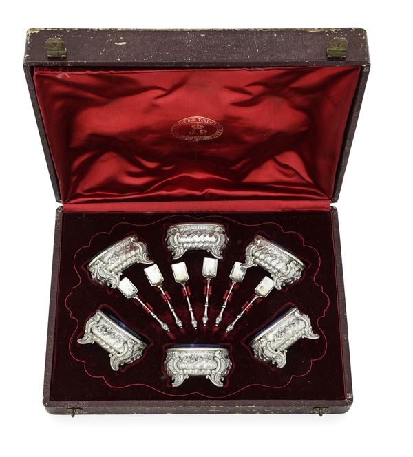 Set di sei saliere. Francia, XIX-XX secolo