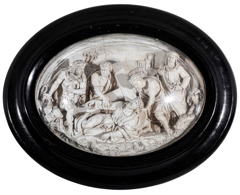 Cristo al calvario. Francia, XIX-XX secolo  - Altorilievo - Asta Dimore Italiane - Cambi Casa d'Aste