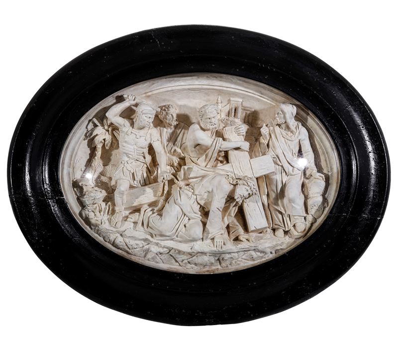 Cristo al calvario. Francia, XIX-XX secolo  - Altorilievo - Asta Dimore Italiane - Cambi Casa d'Aste