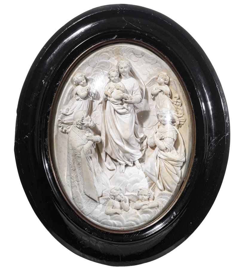 Madonna con Bambino. Francia, XIX-XX secolo  - Altorilievo - Asta Dimore Italiane - Cambi Casa d'Aste