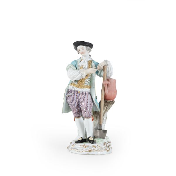 Figurina di giardiniere. Meissen, XX secolo.