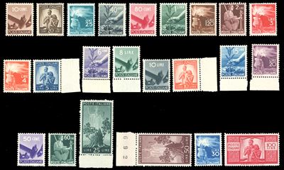Serie completa Democratica (1945/48), francobolli nuovi con gomma originale integra