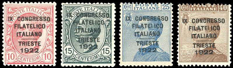 1922 - Congresso Filatelico, serie completa (123/126), nuovi, gomma originale, perfetti.  - Asta Filatelia - Cambi Casa d'Aste